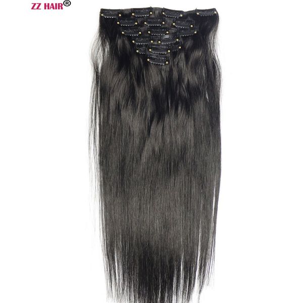 16inches 20inches 100 Brazilian Remy Human Hair Clips In On Human