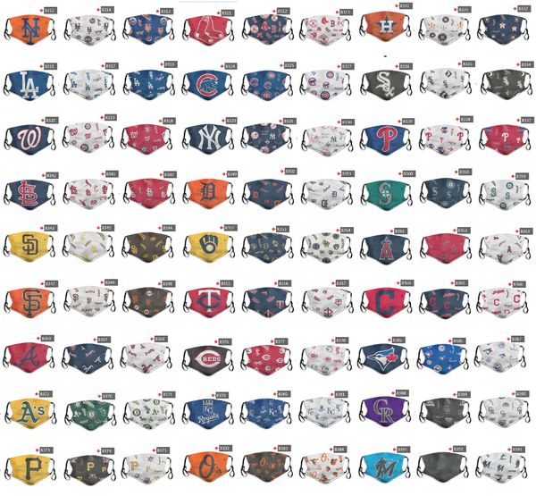 

DHL Free Shipping 2020 New Designer Personality 5 Layer Dustproof Protective Mask Men and Women Pure Cotton Mask Baseball Team Face Mask