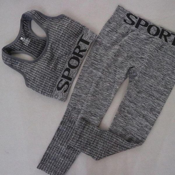

yoga outfits elastic waist women set letter print stretchy crop suit sleeveless sport running two-piece clothing, White;red