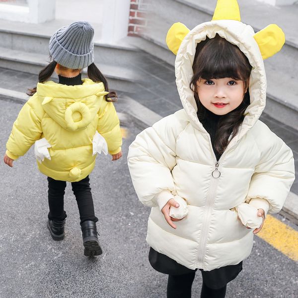 

2019 new style cute children's cotton-padded jacket parent-child matching outfit girls winter cotton dress children children wil, Blue;gray