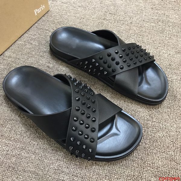 

men women slippers s luxury designer slides casual spikes ladies beach slipper tide male home des chaussures leather