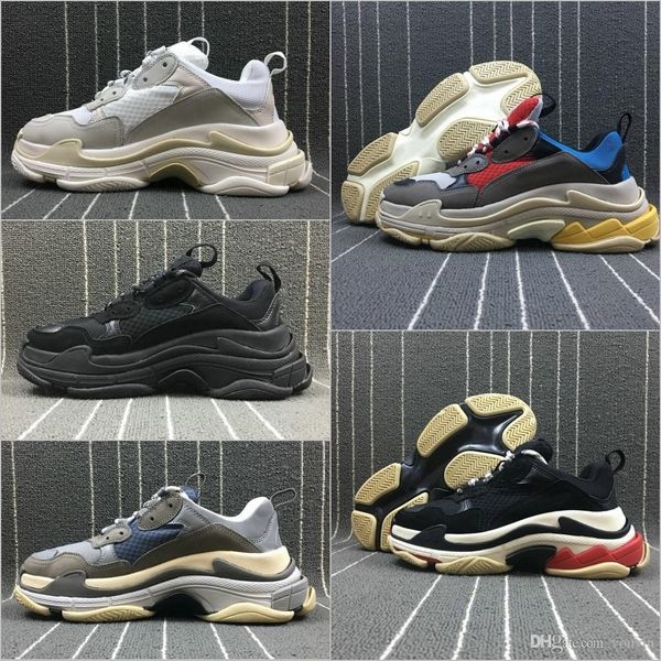 

new fashion paris triple-s designer shoes low platform sneakers triple s mens casual women designer casual sports trainers zapatos, Black