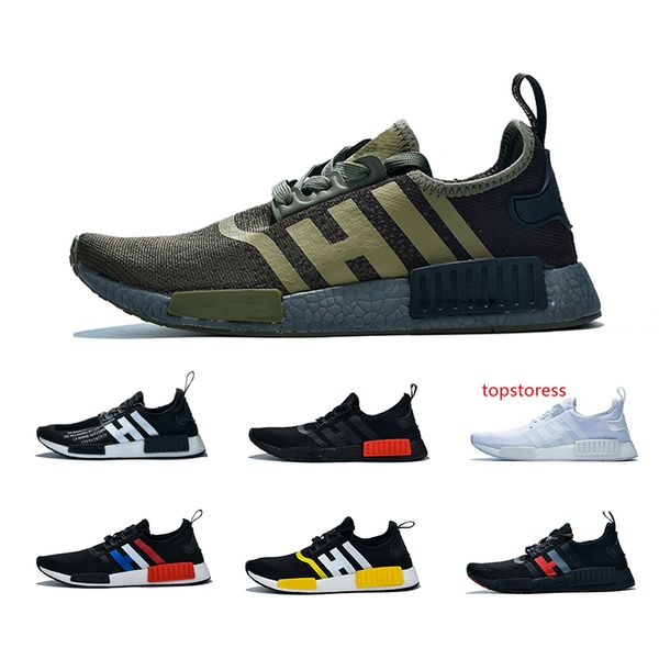 

2019 nmd r1 atmos bred running shoes tri-color og classic men women japan triple black white red marble sports trainer sneakers 36-45