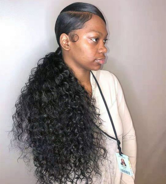 Long Tie Up Drawstring Ponytail Extension Kinky Curly Kinky