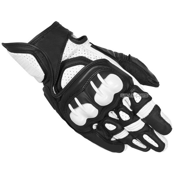 

motocross mtb bike riding motorcycle white black leather gloves