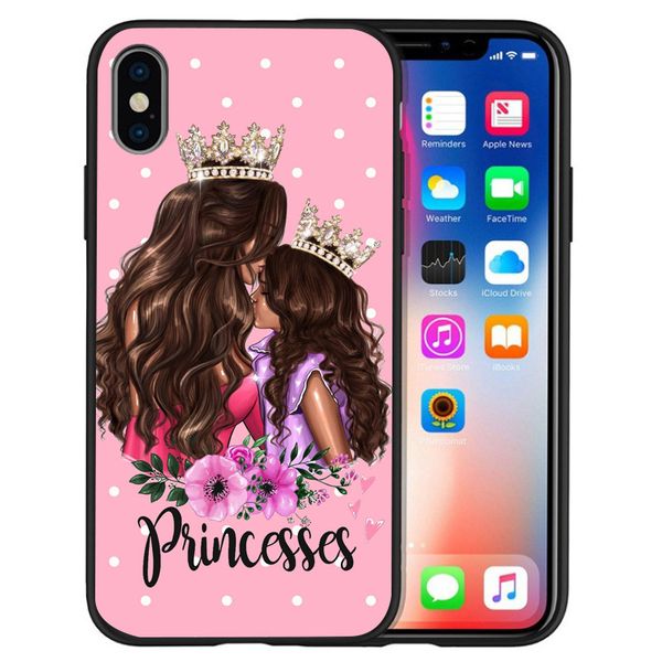 

mom and baby mobile house tpu black for iphone 11 pro max soft tpu phone cover pink beauty girls back cover