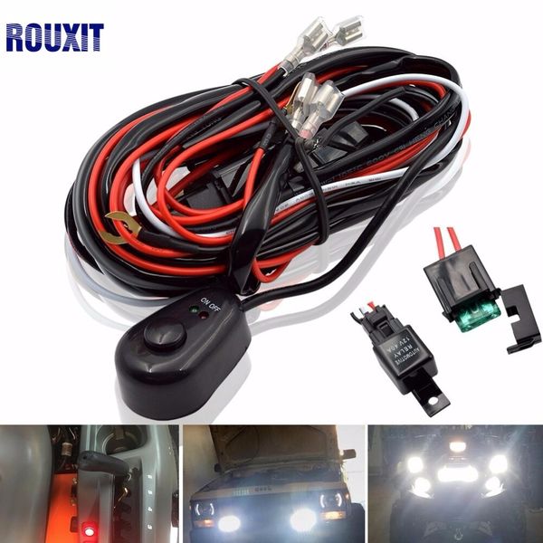 

led work light relay wire harness loom fuse switch 2.5 metter suit for led working lights/bar light 12v 40a