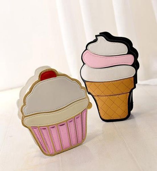 

2016 new design fashion personality cute ice cream cake shape color mini clutch handbag shoulder bag ladies messenger bag packet