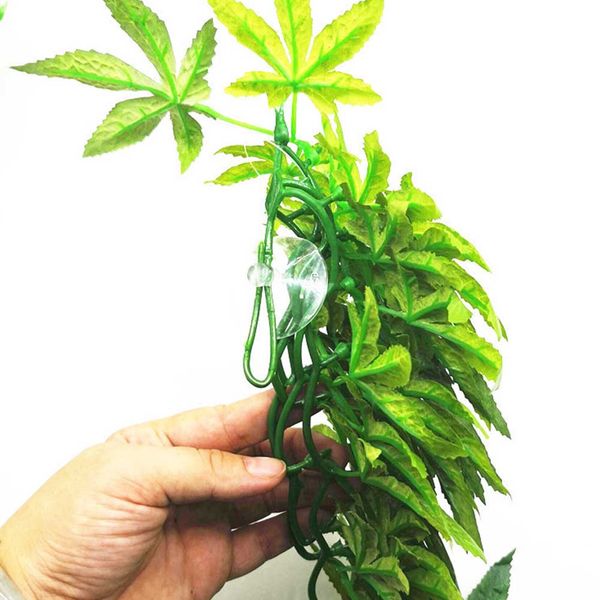 

12-дюймовый искусственный vine зоотоваров для рептилий украшение fish tank diy сымитированный завод ручной работы висячие с присоской фальши