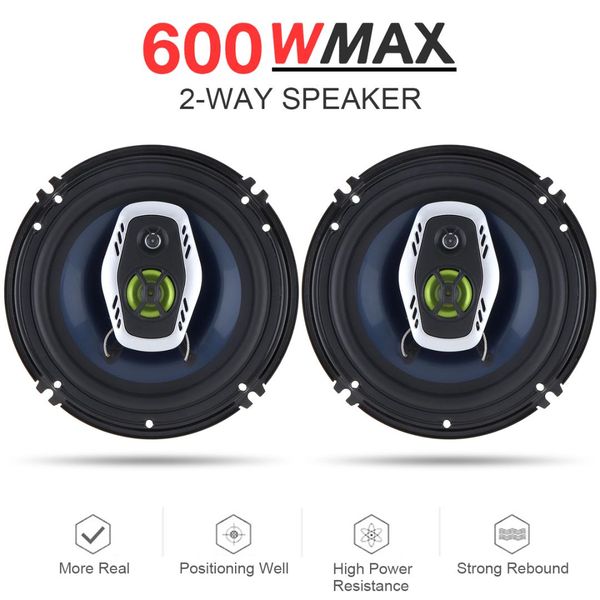 

2pcs 6.5 inch 16cm 600w 2 way car coaxial speaker auto audio music stereo full range frequency hifi speakers non-destructive