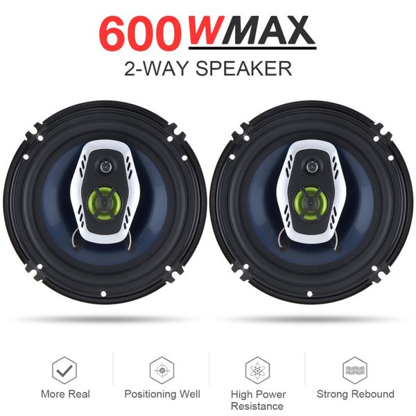 

2pcs 6.5 inch 16cm 600w 2 way car coaxial speaker auto audio music stereo full range frequency hifi speakers non-destructive