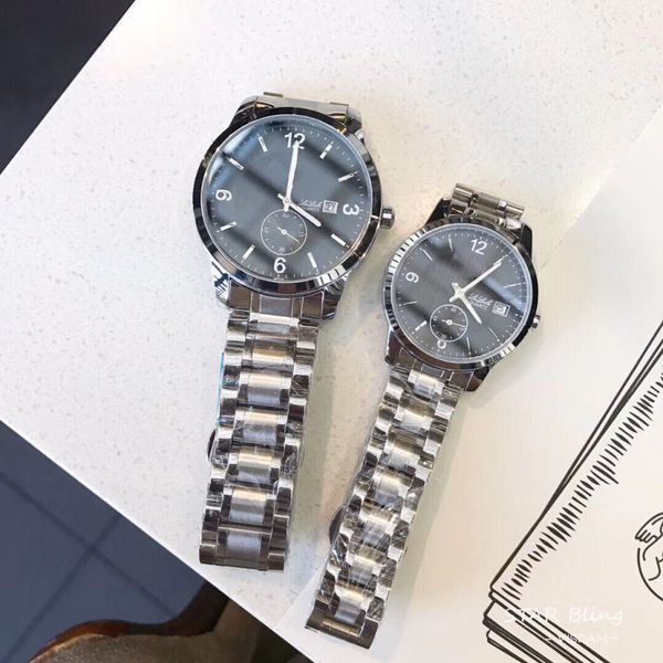 

2020 new couple watch fashion wild temperament trend simple men's watch female watch sweet gift, Slivery;brown