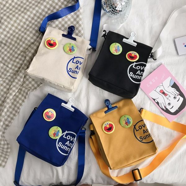 

2020 new canvas bag shoulder bag thickened three-dimensional canvas with clip crossbody