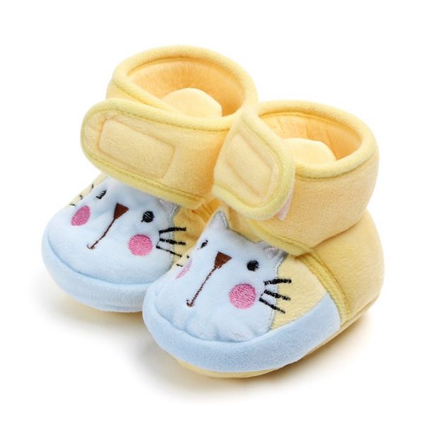 

cute baby boots winter newborn shoes warm cartoon print infant boots indoor baby shoes 0-12m, Black;grey