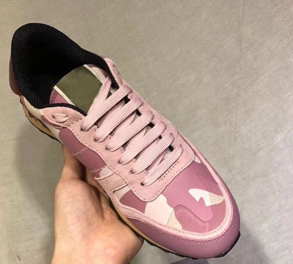 

новые цвета rockrunner тапок мужчины женщины рок коты плоские тренеры дизайнер камуфляж шнуровке платформа причинно обувь размер коробки 35, Black