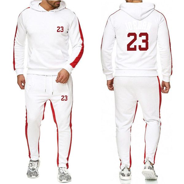 

23 Print Panelled Mens Tracksuits Hooded Pullover Sport Mens Suits Autumn And Winter Mens 2PCS Sets