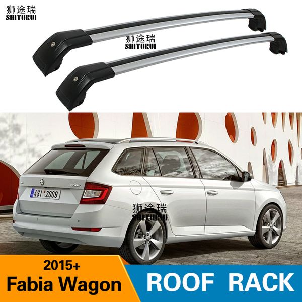 

shiturui 2pcs roof bars for skoda fabia wagon estate 2015+ aluminum alloy side bars cross rails roof rack luggage carrier