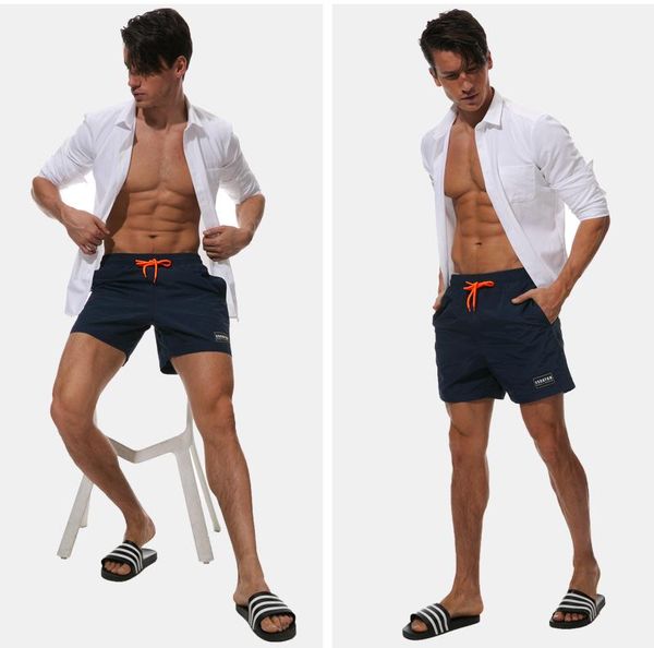 

fashion mens flat swimwear swim shorts trunks beach board shorts swimming short pants swimsuits mens running sports surffing shorts style, White;black