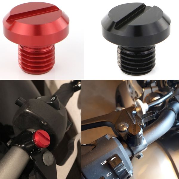 

m8*1.25 mirror hole plugs covers screws 1 left and 1 right-hand threaded pair of motorcycle accessories black red aluminum