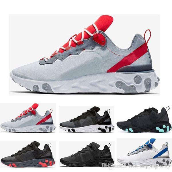 

react element 55 running shoes for men womens jade solar red triple black white royal red sports sneakers shoes size 36-45