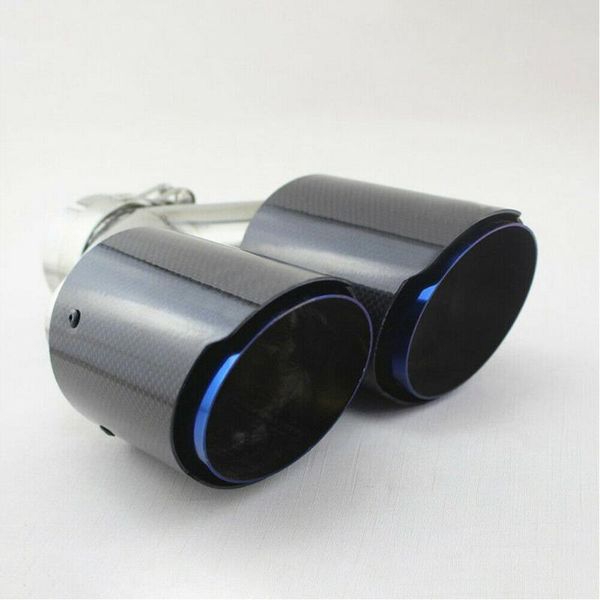 

carbon fiber throat dual tail pipe liner styling exhaust muffler tip systems universal auto straight rear accessories