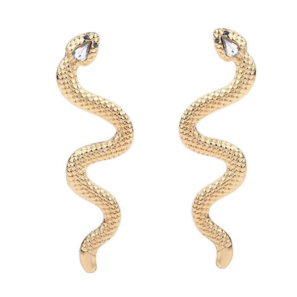 

personality wave snake earrings gold silver snake studs women fashion jewelry t4md