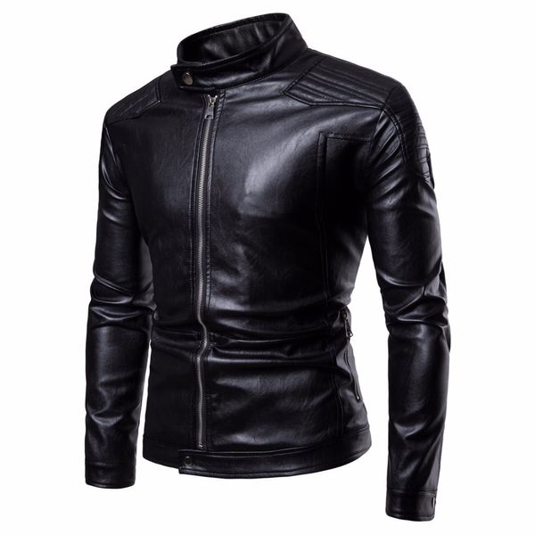 

new mens leather jacket coats autumn winter motorcycle suede jacket male fashion slim flight leather men deri mont erkek, Black