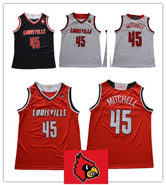 

Mens NCAA Louisville Cardinals Donavan Mitchell College Basketball Jersey #45 Donavan Mitchell Jerseys S-3XL