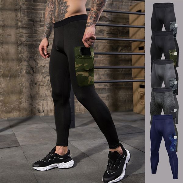 

fashion-men sweatpants training fitness stretch quick-drying tights sports pants fdc99, Black
