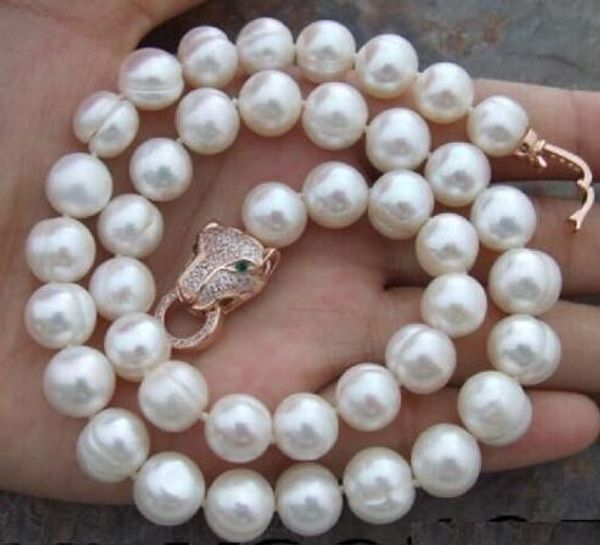

new large 10-12mm south sea 18-inch white pearl necklace, Silver