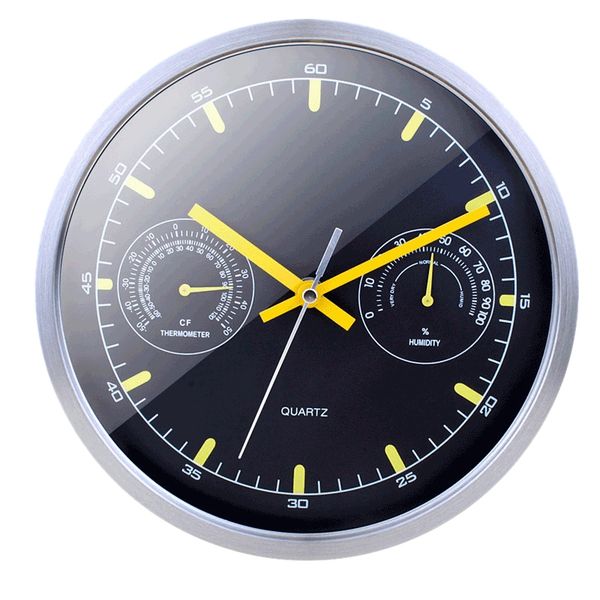 

нержавеющая сталь mute металл настенные часы с гигрометр часы настенные temp спальня simple living room