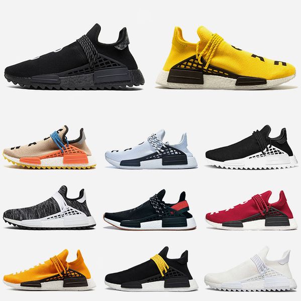 

human race nmd hu trail x trainers mens running shoes pharrell williams nerd black triples white cream tie dye golden women sports sneakers