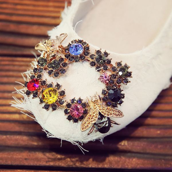 

crystal elegant women party flats boat shoes woman shallow mouth single shoes ladies rhinestone decorative square buckle shoe, Black