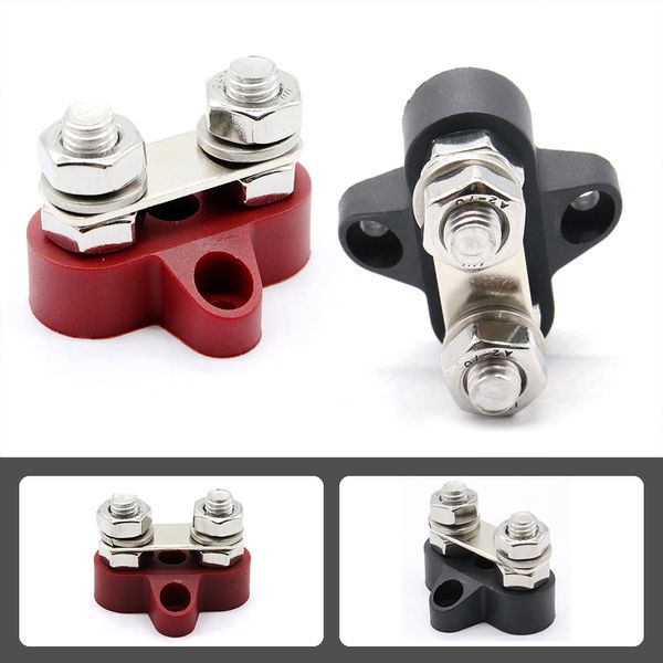 

dc 48v m6 m8 bus bar terminal block heavy duty dual positive power distribution stud car accessories