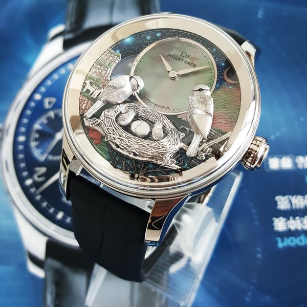 

ready to shoot [9.5 new] jaquet droz platinum repeater time repeater limited mechanical men's watch, Slivery;brown