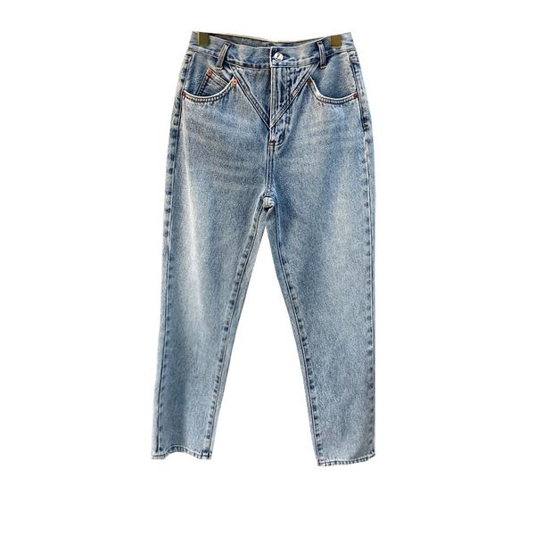 

women jeans pants 2020 spring and summer washed light skinny pencil women, Blue