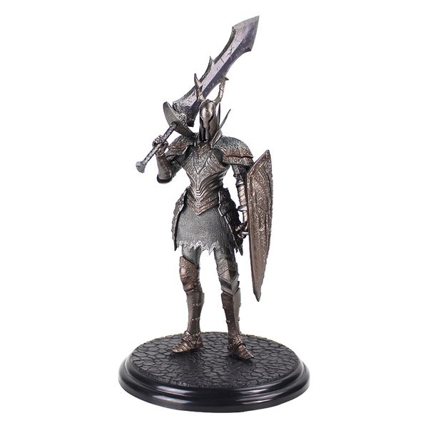 

21cm game dark souls 2 warrior black knight big sword shield games pvc ation figure model collectible toys t200106