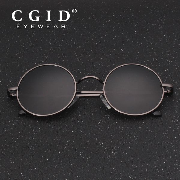

cgid 2019 round lennon sunglasses polarized retro vintage inspired metal circle black sun glasses for men and women fashion e01, White;black