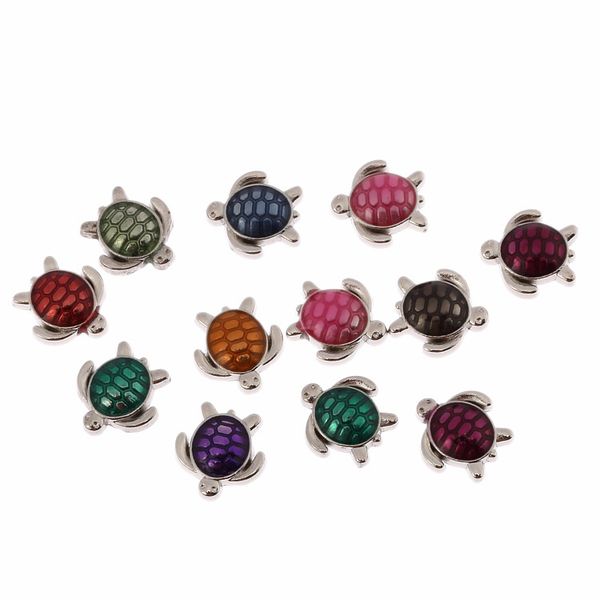 

new arrival chinese enamel alloy beads charms lovely sea turtle float charms for float lockets 9x8mm 10pcs, Bronze;silver