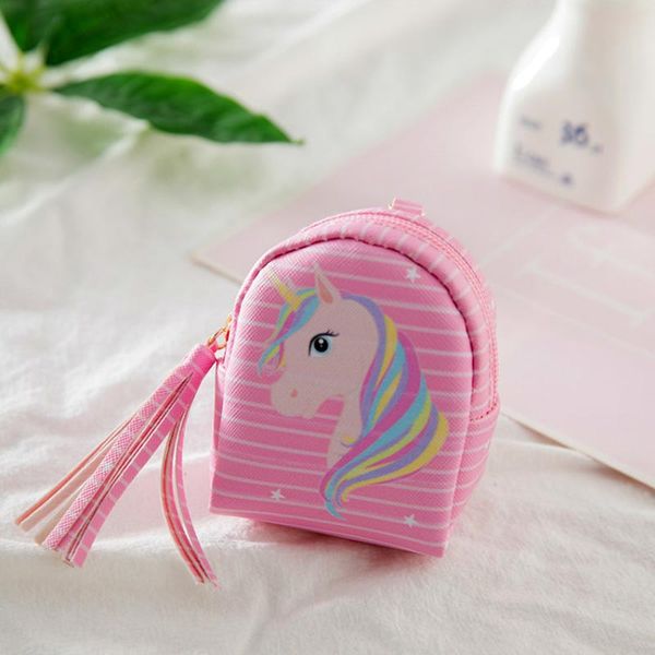 

unicorn pocket pocket mini cute cartoon wallet data line earphone cute children's purse, White