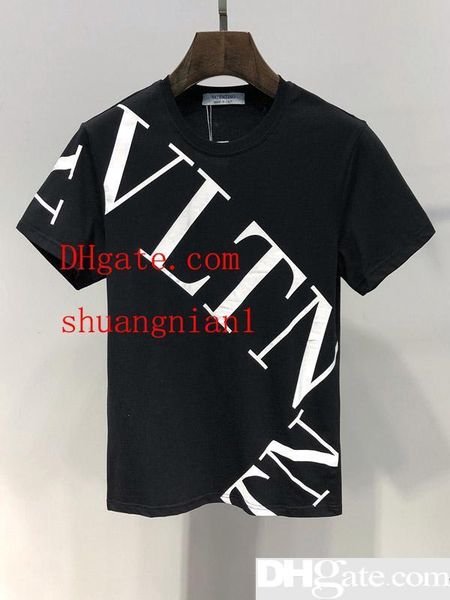 

2019 лето новые мужские футболки мода футболка с коротким рукавом летняя футболка мужская повседневная футболка высокого качества топ европы, White;black