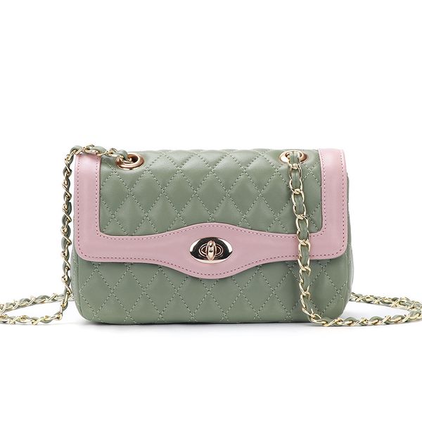 

2020 new lady handbag fashion chain bag hit color shoulder bag messenger bag