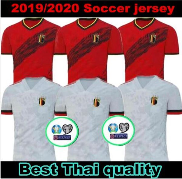 

19 20 european cup belgium soccer jersey maillot de foot e.hazard r. lukaku camisetas national team home away de bruyne football shirt, Black;yellow