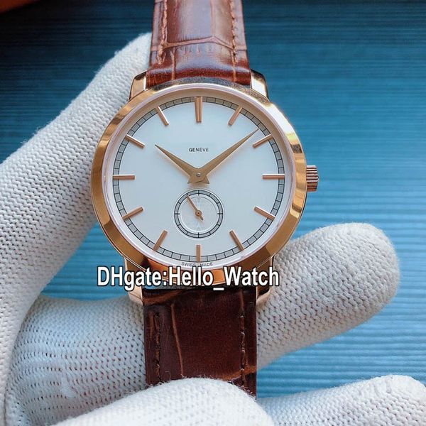 

new traditionnelle 82172/000r-938 cal.1400 automatic mens watch white dial rose gold case brown leather strap watches hello_watch 7 color, Slivery;brown