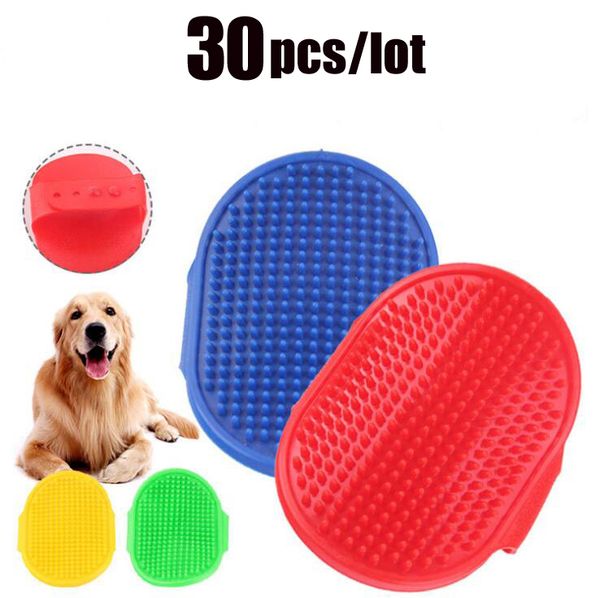 

30 pcs/lot high-quality pet dog cat bath glove brush comb rubber hair fur grooming massaging massage shower dog brush