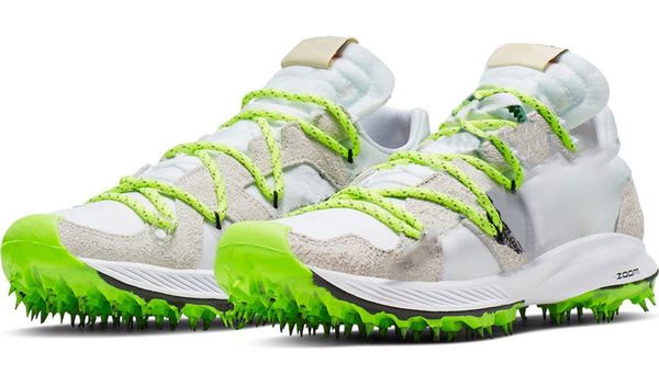 

Authentic White x Zoom Terra Kiger 5 CD8179-100 White Green Athlete in Progress Mens Running Shoes Outside Sneakers Sports With Box