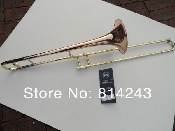 

new bach b flat tenor trombone performance musical instrument phosphor copper body gold lacquer surface bb trombone with case
