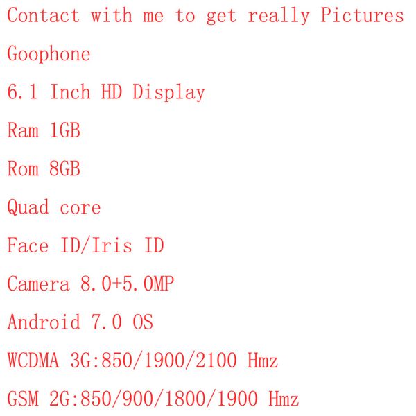 

Goophone 6 1 inch hd di play goophone wcdma 3g quad core ram 1gb rom 8gb android 9 0 camera 8 0mp face id how ram 8gb rom 512gb 4g in tock