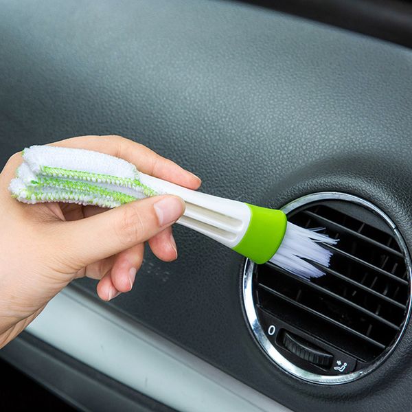 

long durable 2 in 1 car accessories double slider car air-conditioner outlet cleaning tool window cleaning multi-purpose brush