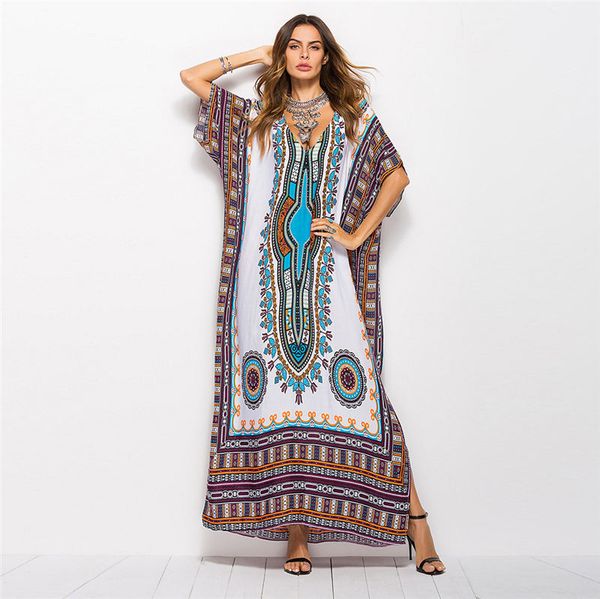 

designer women dress luxury south american style printed casual fashion dress gown plus-size dress size different color available, Black;gray